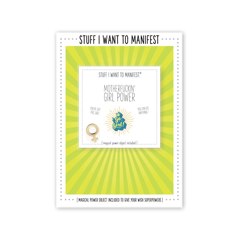 Warm Human - Manifest Greeting Card - Girl Power Grußkarte - Grün/Weiß